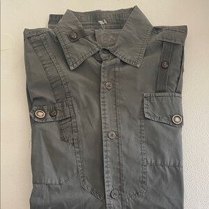 Men's Charcoal Button-Down Shirt